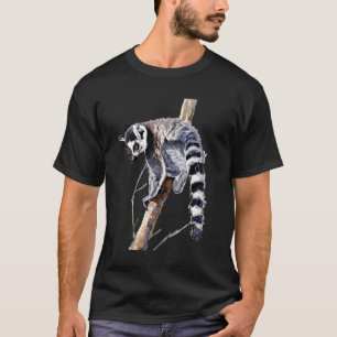 Lemur Monkey Animal Art Wildlife Motif Lemur Lover T-Shirt