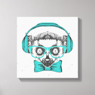 Lemur Music Lover Canvas Print