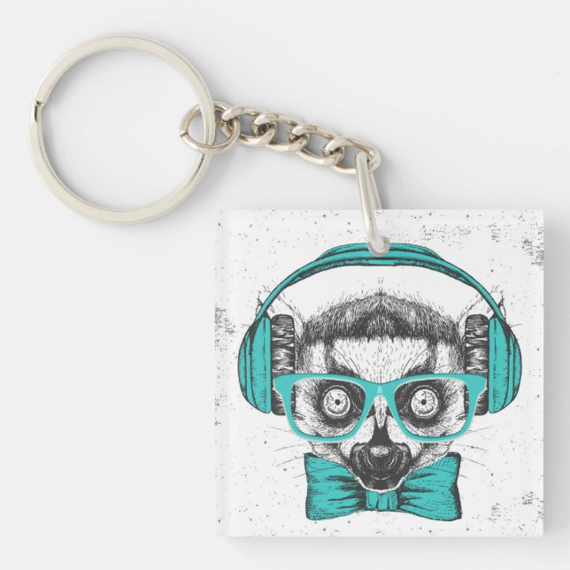 Lemur | Music Lover Key Ring (Front)