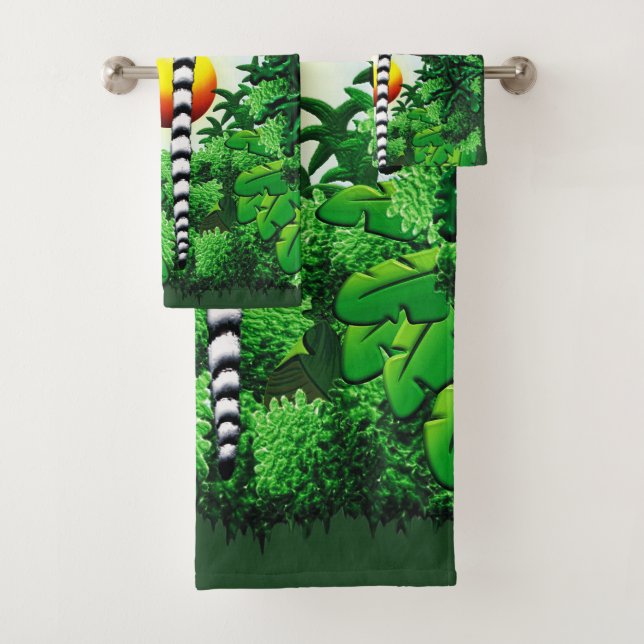 Lemur of Madagascar Bath Towel Set (Insitu)