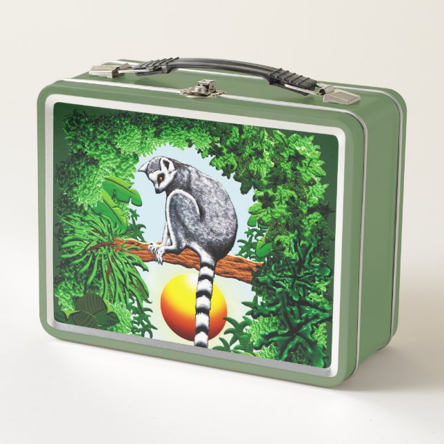 Lemur of Madagascar Metal Lunch Box (Front)