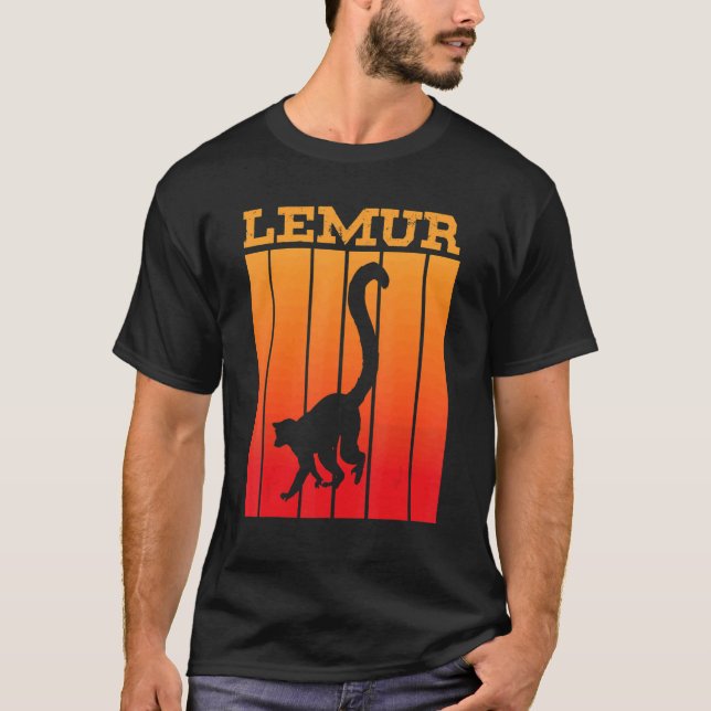 Lemur Shadow Silhouette At Sunset T-Shirt (Front)
