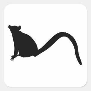 Lemur Silhouette Square Sticker