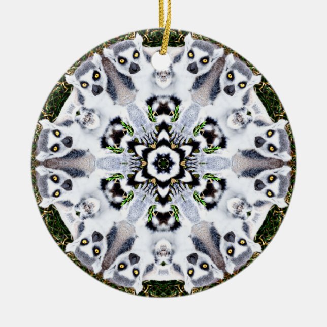 Lemur Snowflake Ornament (Front)