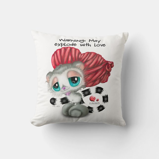Lemur Surprise Love - Cozy Whisper Hand-Art Cushion (Front)