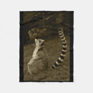 Lemur Tail Valencia Tint Vertical Sticker  Fleece Blanket