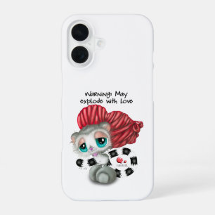 Lemur Whispers of Love – Surprise Heart iPhone 16 Case