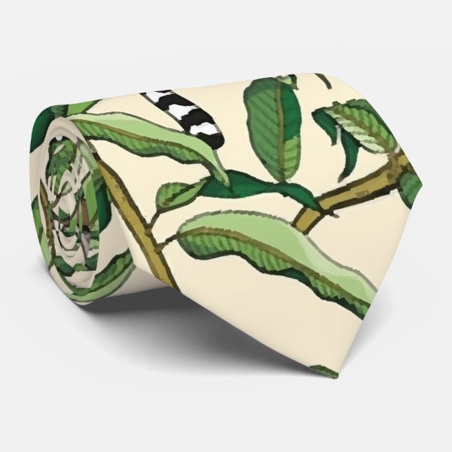 lemurs and branches mango seamless pattern   tie (Rolled)