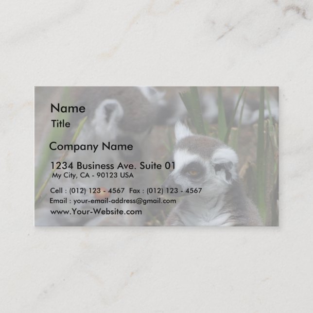 Lemurs Animals Business Card (Front)