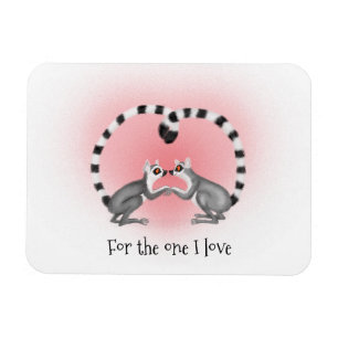 Lemurs in love cute Valentine's magnet