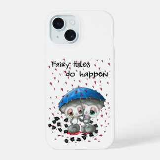Lemurs in Love - Heart Umbrella Romance iPhone 15 Case