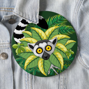 Lemurs of Madagascar in Exotic Jungle 6 Cm Round Badge