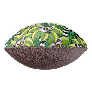 Lemurs of Madagascar in Exotic Jungle American Football