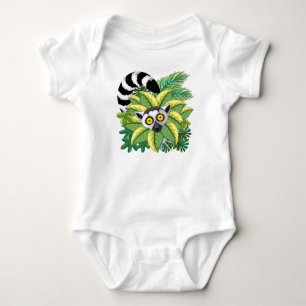 Lemurs of Madagascar in Exotic Jungle Baby Bodysuit