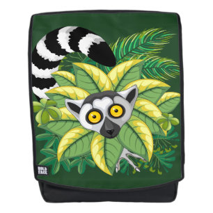 Lemurs of Madagascar in Exotic Jungle Backpack