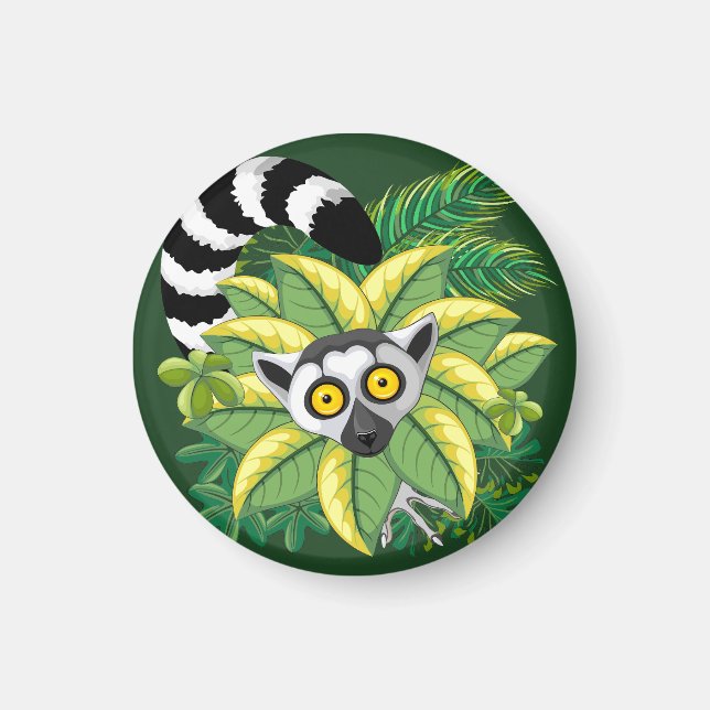 Lemurs of Madagascar in Exotic Jungle Magnet (Front)