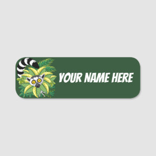 Lemurs of Madagascar in Exotic Jungle Name Tag
