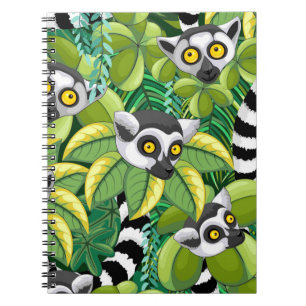 Lemurs of Madagascar in Exotic Jungle Notebook