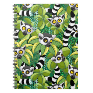 Lemurs of Madagascar in Exotic Jungle Notebook