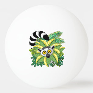 Lemurs of Madagascar in Exotic Jungle Ping Pong Ball