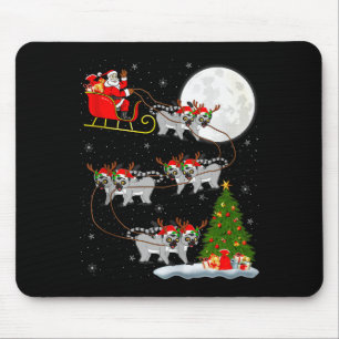 Lemurs Santa Sleigh Flying Funny Magical Christmas Mouse Mat