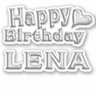 Lena Happy Birthday silver Sticker