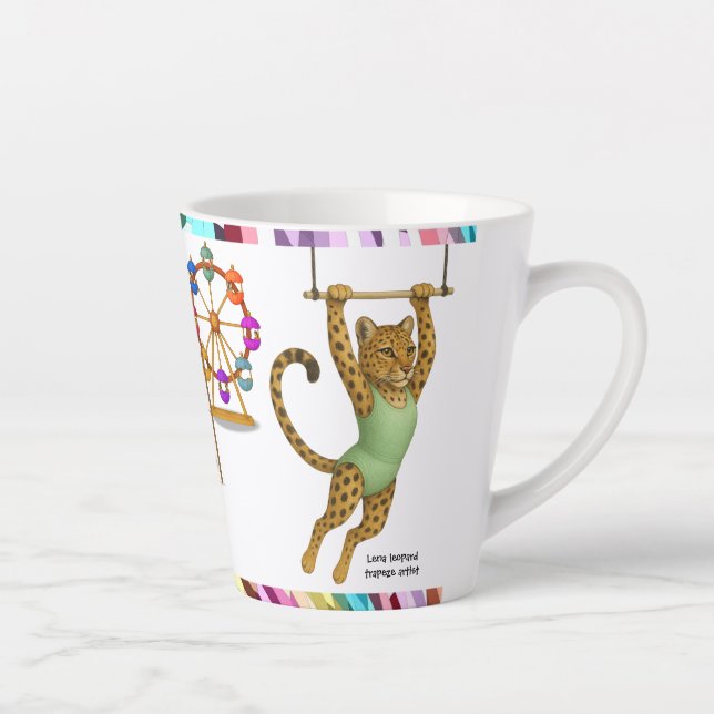 Lena leopard trapeze artist latte mug (Right)