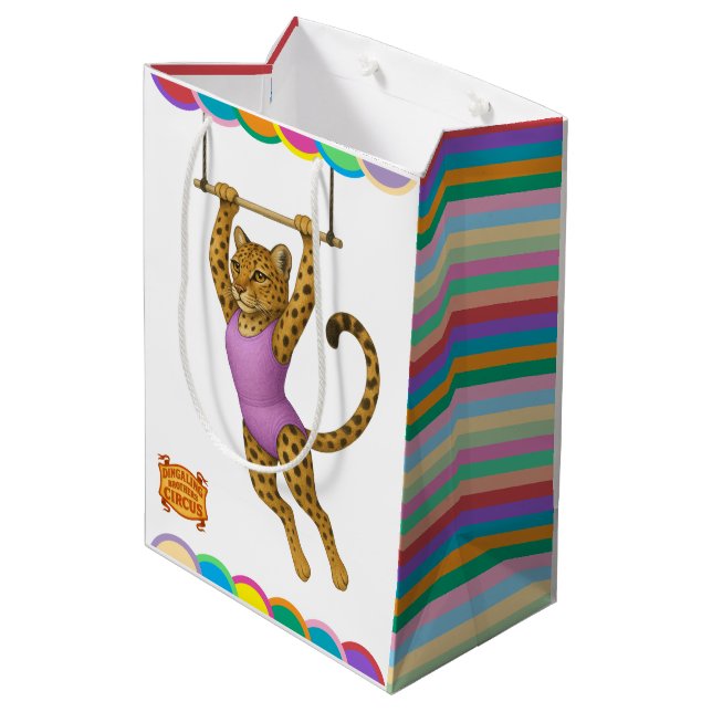 Lena leopard trapeze artist medium gift bag (Back Angled)