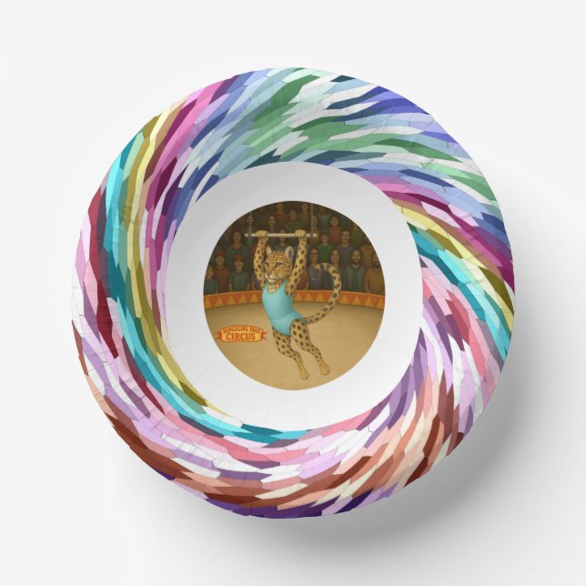 Lena leopard trapeze artist paper plate (Front)