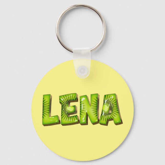 Lena Name Kiwi Design Keychain (Front)