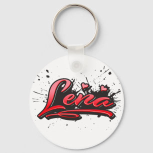 Lena red Heart Graffiti Schlüsselanhänger Key Ring