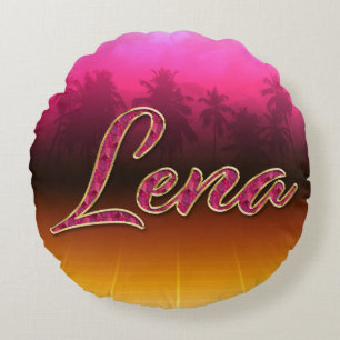 Lena Vorname Name golden pink Kissen Round Cushion