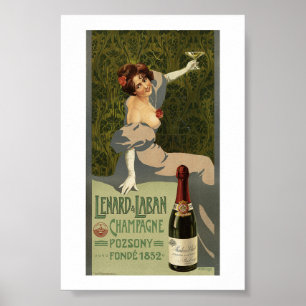 Lenard & Laban, Champagne, Vintage, Poster