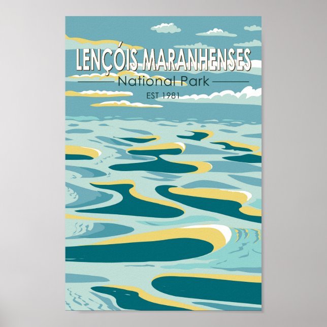 Lencois Maranhenses National Park Brazil Vintage Poster (Front)