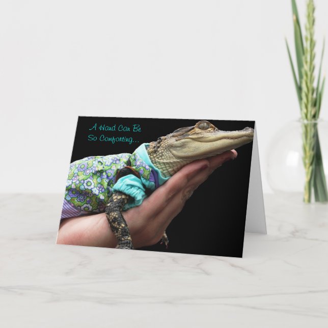 Lend A Hand Alligator Greeting Card (Front)