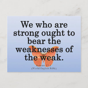 Lend a Helping Hand Romans 15-1 Postcard