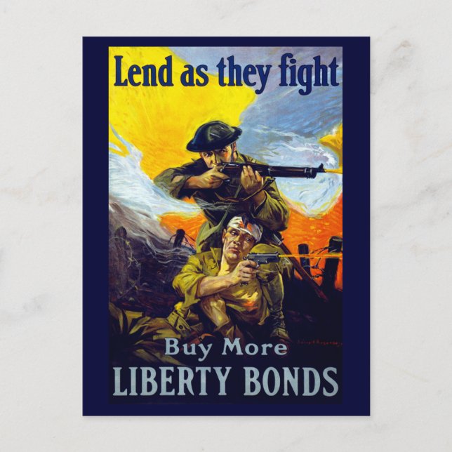 Lend as They Fight ~ Buy More Liberty Bonds Postcard (Front)