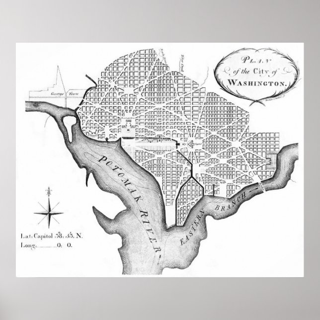 L'Enfant's Plan of Washington Poster (Front)