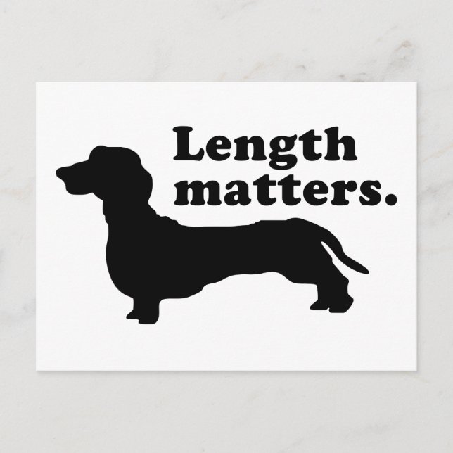 "Length Matters." (Dachshund) Postcard (Front)