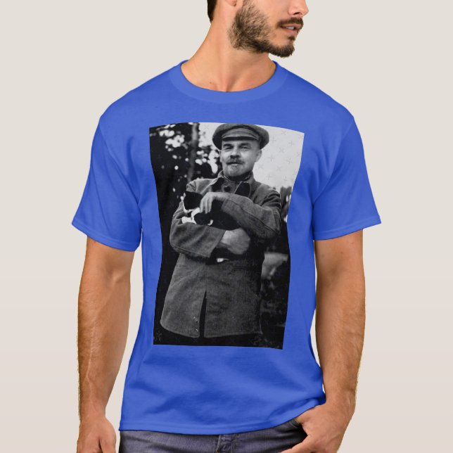 Lenin and his Cat girl funny T-Shirt (Front)
