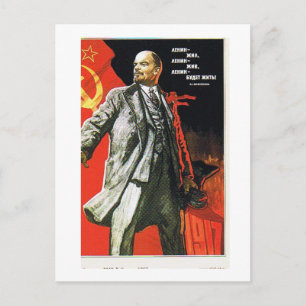 lenin father of soviet union postcard