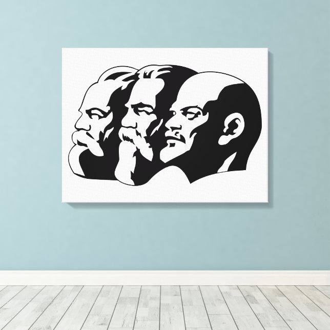 Lenin, Marx, Engels, Soviet Union, Communism Canvas Print (Insitu(Wood Floor))