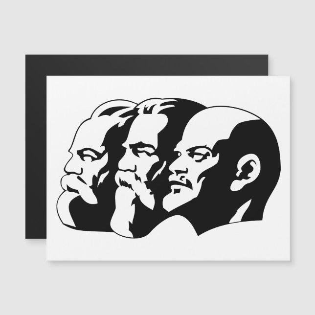 Lenin, Marx, Engels, Soviet Union, Communism Magnetic Invitation (Front/Back)
