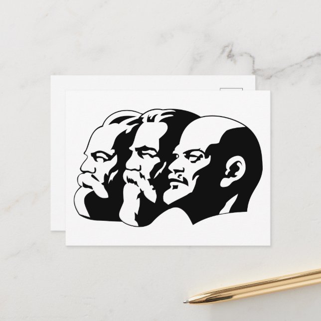 Lenin, Marx, Engels, Soviet Union, Communism Postcard (Front/Back In Situ)