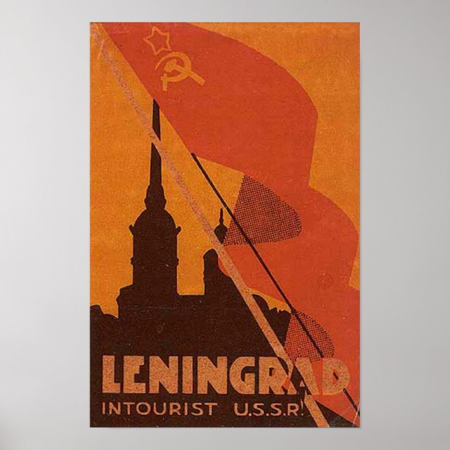 Leningrad USSR Soviet Russia Russian Travel Poster (Front)