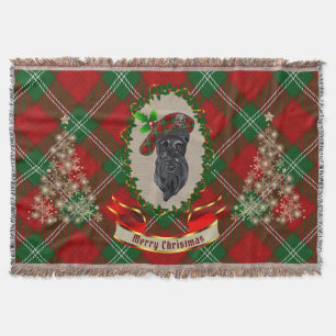 Lennox Scottie Dog Christmas Throw Blanket