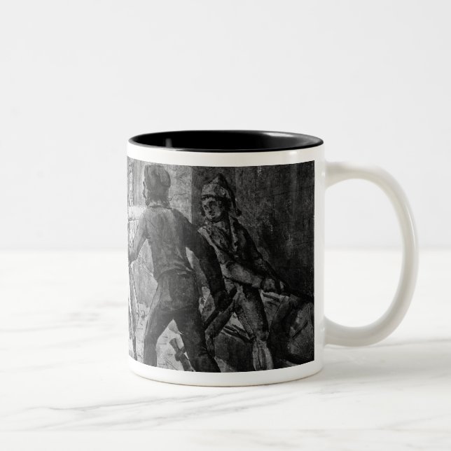 Lenoir opposing the destruction of royal tombs Two-Tone coffee mug (Right)