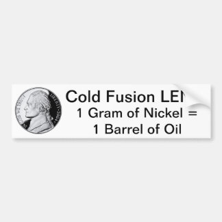 LENR Nickel vs Oil with Pic Bumper Sticker