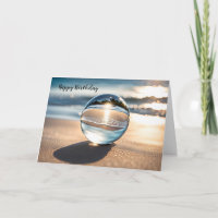 Lens Ball With Beach Reflection For Birthday