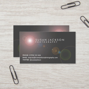 Lens Flare Photographers Business Card